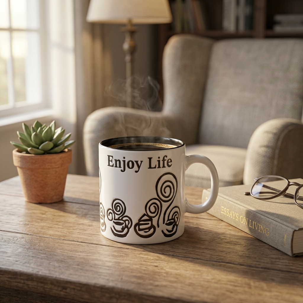 Royalford Ceramic Mug White & Black - 260ml