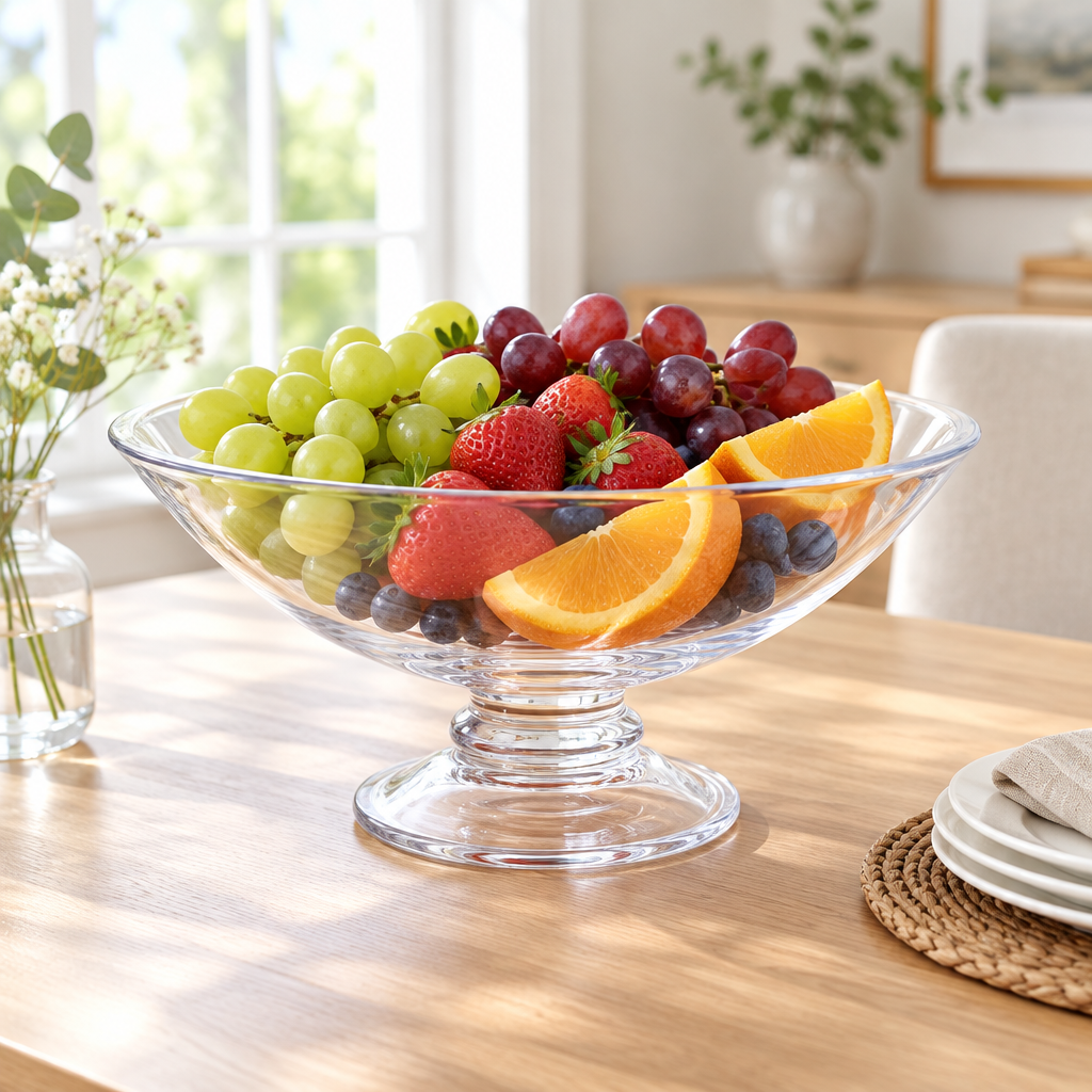 Glass Footed Serving Bowl - 30cm