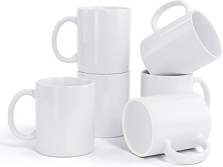 Ceramic Coffee Mugs Set of 6, 450ML White Mugs with Handles - Al Kabayel Discount CentreCeramic Coffee Mugs Set of 6, 450ML White Mugs with HandlesMugsAKDCAl Kabayel Discount Centre