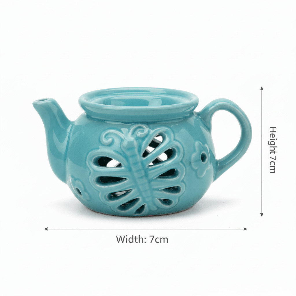 Ceramic Oil Burner Classic Teapot Design 7×7 cm - White / Blue - Al Kabayel Discount CentreCeramic Oil Burner Classic Teapot Design 7×7 cm - White / BlueHome Décor AccentsAKDCAl Kabayel Discount Centre
