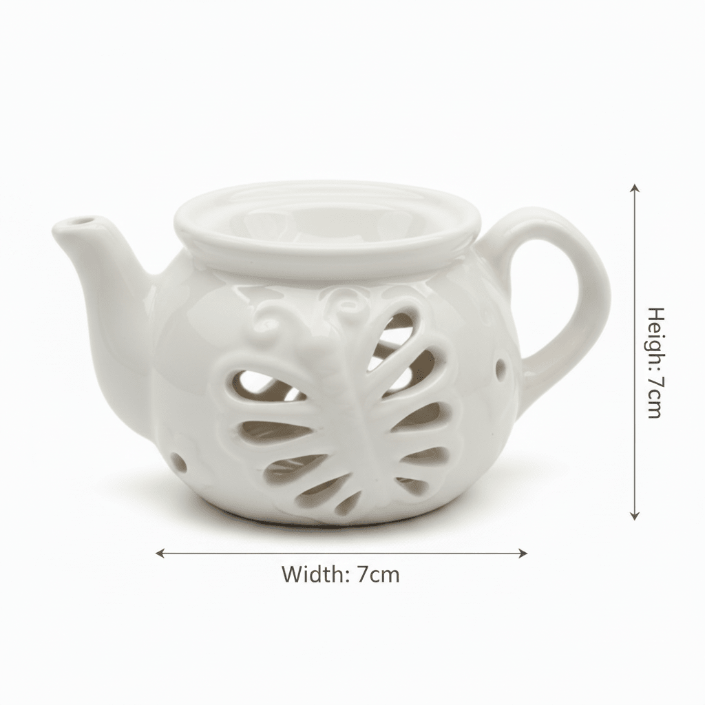 Ceramic Oil Burner Classic Teapot Design 7×7 cm - White / Blue - Al Kabayel Discount CentreCeramic Oil Burner Classic Teapot Design 7×7 cm - White / BlueHome Décor AccentsAKDCAl Kabayel Discount Centre