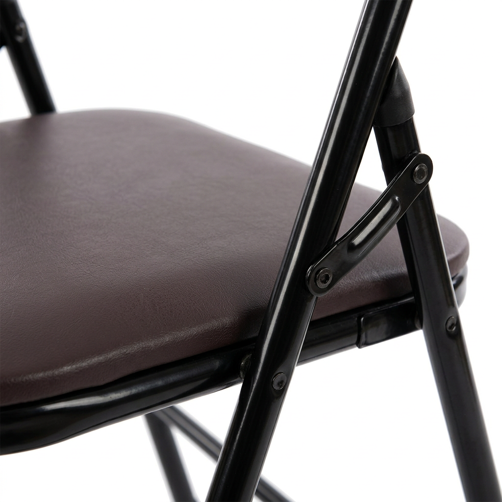 Metal Folding Chair with Dark Brown Seat – 80×40cm