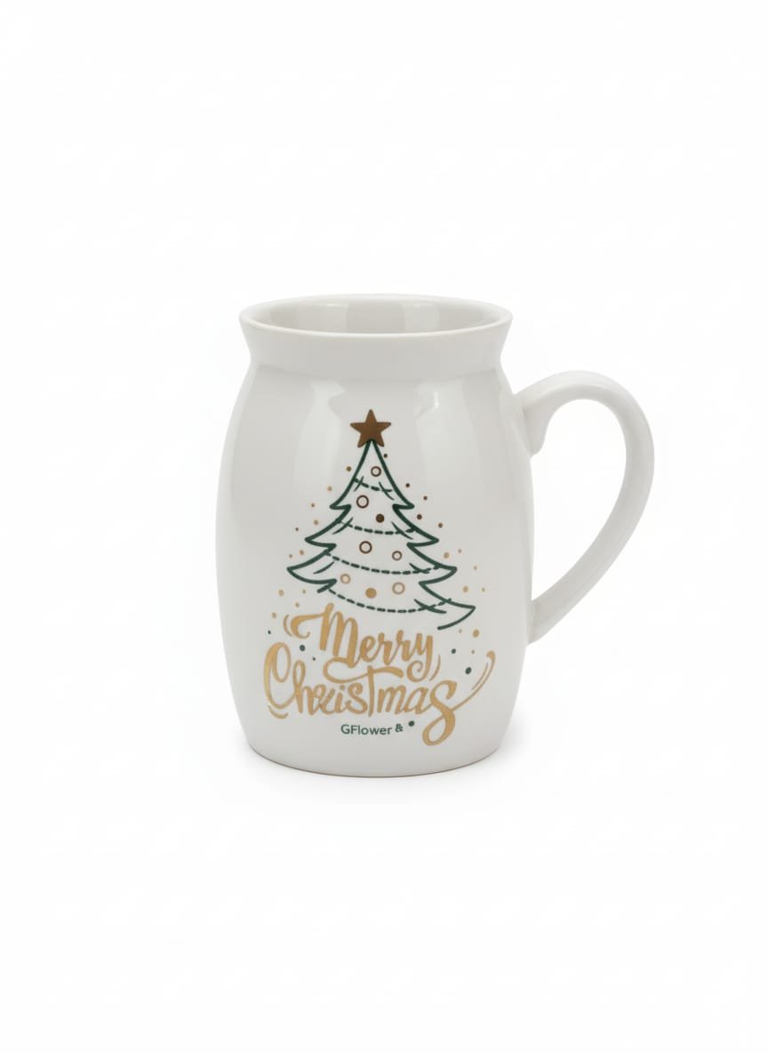 Cflower 400ml Ceramic Mug with Christmas Tree Design – Elegant White Holiday Cup for Festive Beverages - Al Kabayel Discount CentreCflower 400ml Ceramic Mug with Christmas Tree Design – Elegant White Holiday Cup for Festive BeveragesMugsCFLOWERAl Kabayel Discount Centre