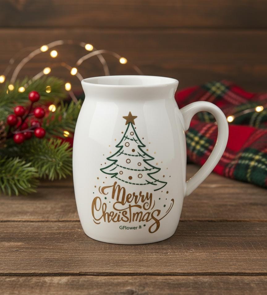Cflower 400ml Ceramic Mug with Christmas Tree Design – Elegant White Holiday Cup for Festive Beverages - Al Kabayel Discount CentreCflower 400ml Ceramic Mug with Christmas Tree Design – Elegant White Holiday Cup for Festive BeveragesMugsCFLOWERAl Kabayel Discount Centre