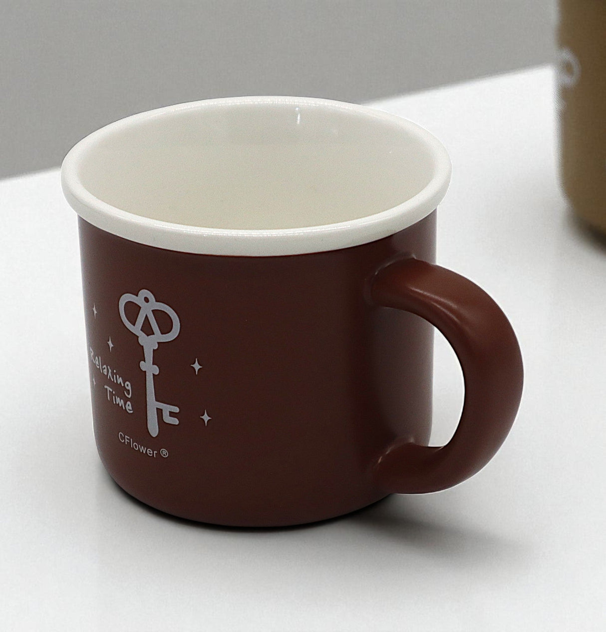 CFLOWER Porcelain Mug 400ml – Dark Brown Relaxing Time Theme Cup, Elegant Gift Choice for Coffee and Tea Lovers - Al Kabayel Discount CentreCFLOWER Porcelain Mug 400ml – Dark Brown Relaxing Time Theme Cup, Elegant Gift Choice for Coffee and Tea LoversMugsCFLOWERAl Kabayel Discount Centre