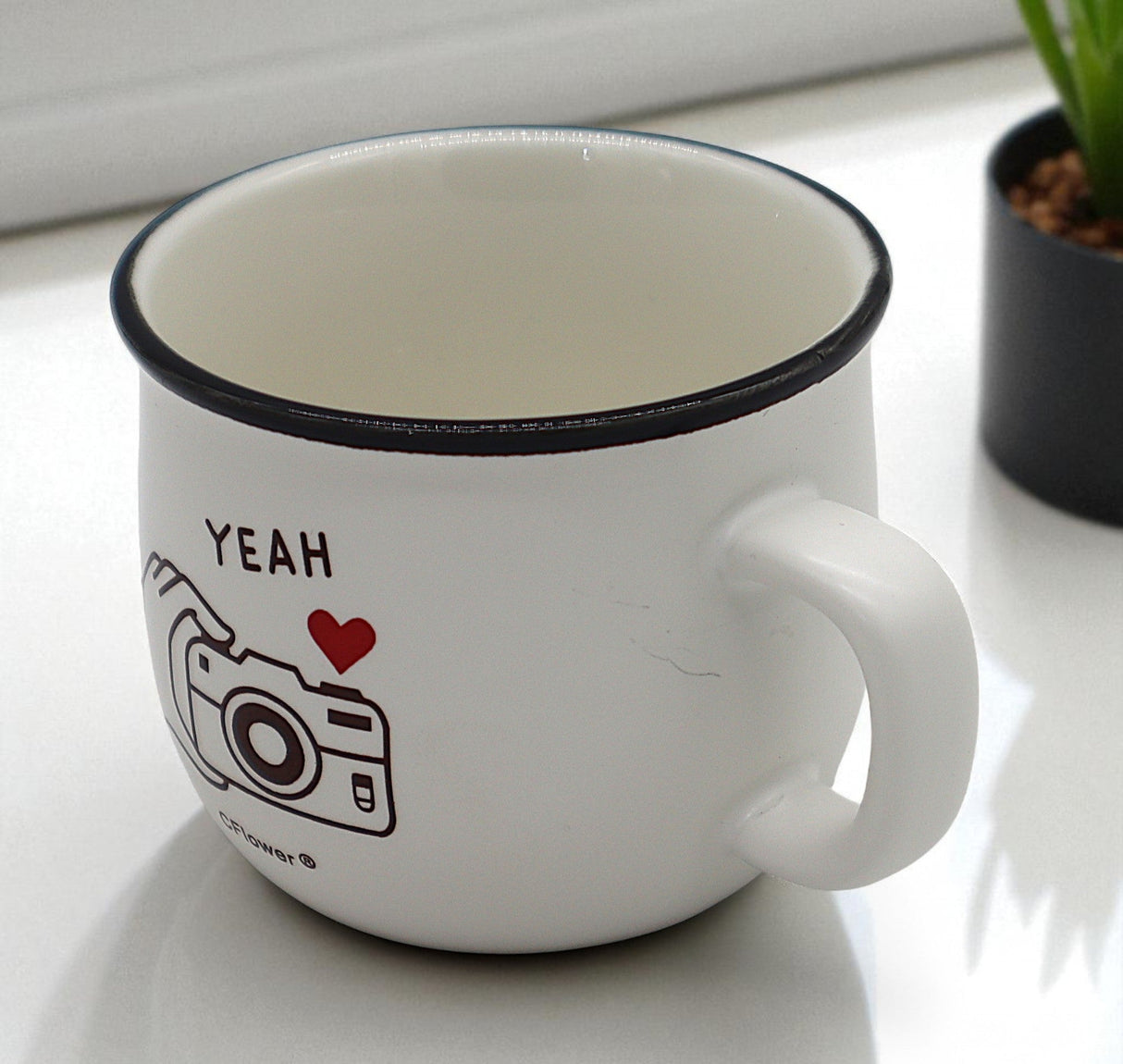 CFLOWER Porcelain Mug 400ml – White Cup with Camera Design, Perfect Gift for Photography Lovers & Coffee Enthusiasts - Al Kabayel Discount CentreCFLOWER Porcelain Mug 400ml – White Cup with Camera Design, Perfect Gift for Photography Lovers & Coffee EnthusiastsMugsCFLOWERAl Kabayel Discount Centre
