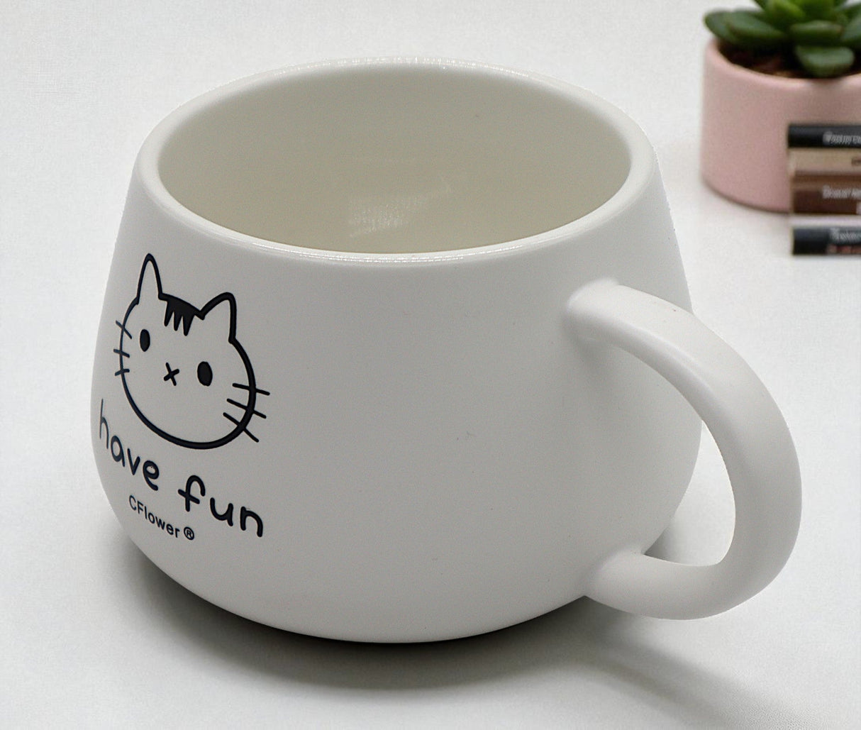 CFLOWER Porcelain Mug 400ml – White Cup with Kitten and “Have Fun” Text, Fun and Cheerful Coffee Mug for Daily Joy - Al Kabayel Discount CentreCFLOWER Porcelain Mug 400ml – White Cup with Kitten and “Have Fun” Text, Fun and Cheerful Coffee Mug for Daily JoyMugsCFLOWERAl Kabayel Discount Centre