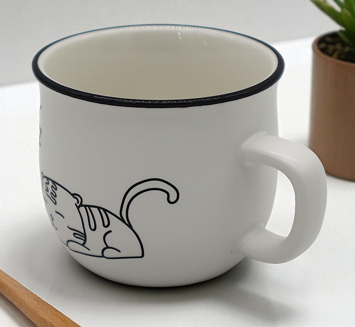 CFLOWER Porcelain Mug 400ml – White Cup with Sleeping Kitten Design, Cute and Cozy Mug for Tea, Coffee & Hot Drinks - Al Kabayel Discount CentreCFLOWER Porcelain Mug 400ml – White Cup with Sleeping Kitten Design, Cute and Cozy Mug for Tea, Coffee & Hot DrinksMugsCFLOWERAl Kabayel Discount Centre