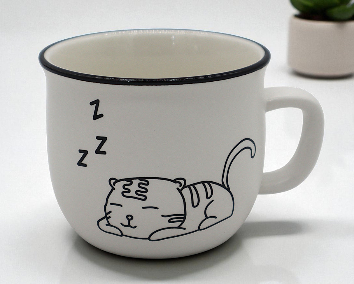 CFLOWER Porcelain Mug 400ml – White Cup with Sleeping Kitten Design, Cute and Cozy Mug for Tea, Coffee & Hot Drinks - Al Kabayel Discount CentreCFLOWER Porcelain Mug 400ml – White Cup with Sleeping Kitten Design, Cute and Cozy Mug for Tea, Coffee & Hot DrinksMugsCFLOWERAl Kabayel Discount Centre