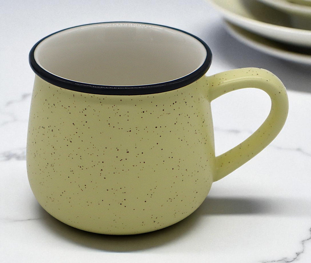 CFLOWER Premium Porcelain Mug 400ml – Bright Yellow Cup with Brown Dots, Cheerful and Durable for Everyday Use - Al Kabayel Discount CentreCFLOWER Premium Porcelain Mug 400ml – Bright Yellow Cup with Brown Dots, Cheerful and Durable for Everyday UseMugsCFLOWERAl Kabayel Discount Centre