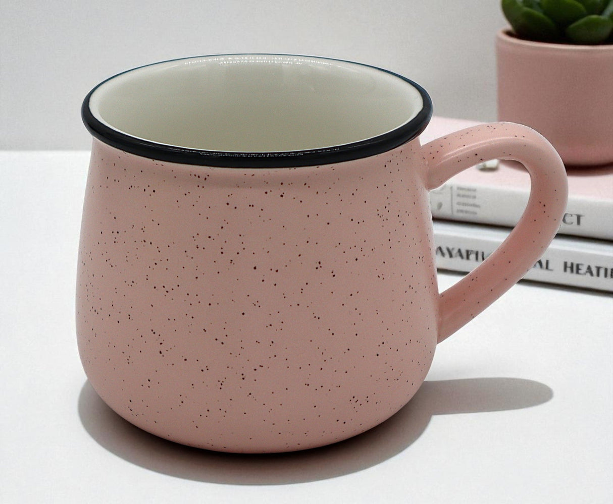 CFLOWER Premium Porcelain Mug 400ml – Charming Pink Cup with Brown Dots, Perfect for Morning Coffee, Tea, or Hot Chocolate - Al Kabayel Discount CentreCFLOWER Premium Porcelain Mug 400ml – Charming Pink Cup with Brown Dots, Perfect for Morning Coffee, Tea, or Hot ChocolateMugsCFLOWERAl Kabayel Discount Centre