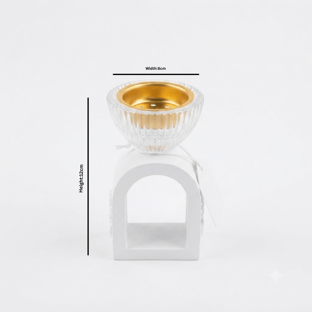 Chalk & Glass Incense Burner Arch Base - 12×6 cm - White / Black / Lavender - Al Kabayel Discount CentreChalk & Glass Incense Burner Arch Base - 12×6 cm - White / Black / LavenderIncense BurnersAKDCAl Kabayel Discount Centre