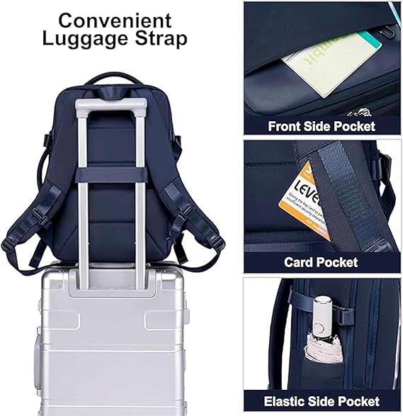 Chantria Premium Backpack 26.5cm*10cm*37cm for Woman, 100% Polyester Lining, Water Resistant Multifunctional Backpack with Built in USB port and Headphone Jack, Blue - CB00606 - Al Kabayel Discount CentreChantria Premium Backpack 26.5cm*10cm*37cm for Woman, 100% Polyester Lining, Water Resistant Multifunctional Backpack with Built in USB port and Headphone Jack, Blue - CB00606School BagsCHANTRIAAl Kabayel Discount Centre