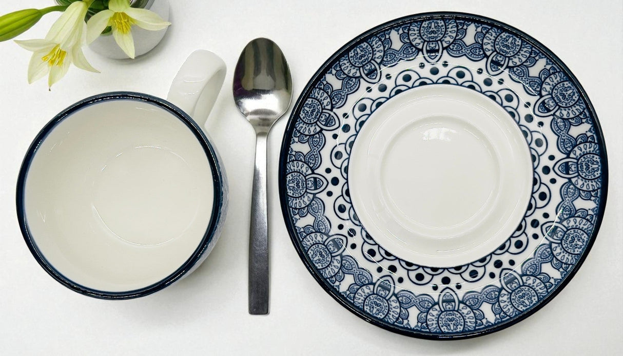 Che Brucia Ceramic Cup & Saucer Set 200ml, Blue Floral Pattern - Al Kabayel Discount CentreChe Brucia Ceramic Cup & Saucer Set 200ml, Blue Floral PatternTea CupsCHE BRUCIAAl Kabayel Discount Centre