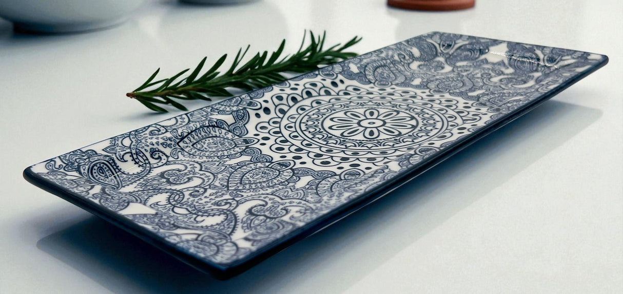 Che Brucia Ceramic Rectangular Platter 29cm*12cm, Blue Floral Pattern - Al Kabayel Discount CentreChe Brucia Ceramic Rectangular Platter 29cm*12cm, Blue Floral PatternServing TraysCHE BRUCIAAl Kabayel Discount Centre