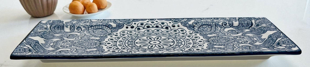 Che Brucia Ceramic Rectangular Platter 29cm*12cm, Blue Floral Pattern - Al Kabayel Discount CentreChe Brucia Ceramic Rectangular Platter 29cm*12cm, Blue Floral PatternServing TraysCHE BRUCIAAl Kabayel Discount Centre