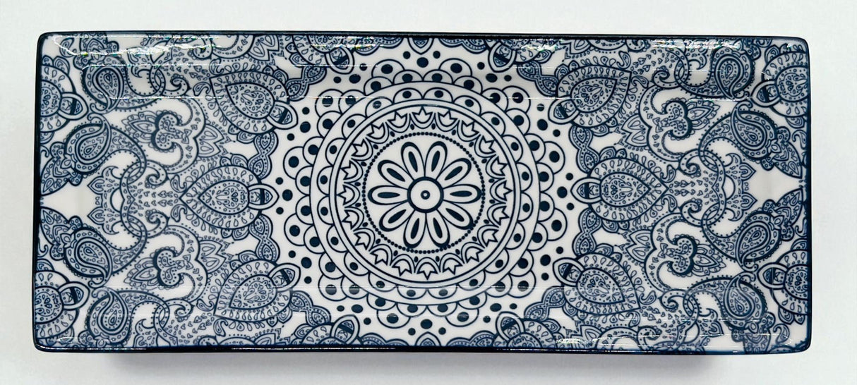 Che Brucia Ceramic Rectangular Platter 29cm*12cm, Blue Floral Pattern - Al Kabayel Discount CentreChe Brucia Ceramic Rectangular Platter 29cm*12cm, Blue Floral PatternServing TraysCHE BRUCIAAl Kabayel Discount Centre