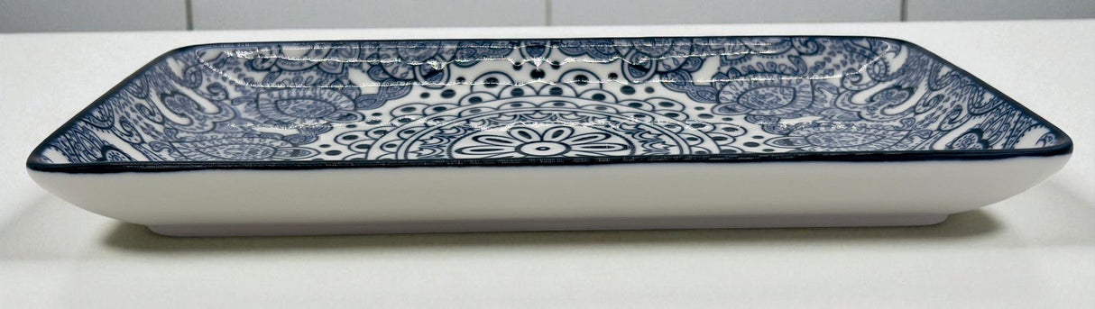 Che Brucia Ceramic Rectangular Platter 8.87, Blue Floral Pattern - Al Kabayel Discount CentreChe Brucia Ceramic Rectangular Platter 8.87, Blue Floral PatternServing TraysCHE BRUCIAAl Kabayel Discount Centre