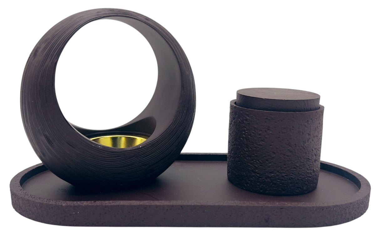 Cherry Luxury Incense Burner Set 26cm*12cm*13.5cm, Gypsum/POP Material, Dark Brown, 2230 - 10 - Al Kabayel Discount CentreCherry Luxury Incense Burner Set 26cm*12cm*13.5cm, Gypsum/POP Material, Dark Brown, 2230 - 10Home Décor AccentsCHERRYAl Kabayel Discount Centre