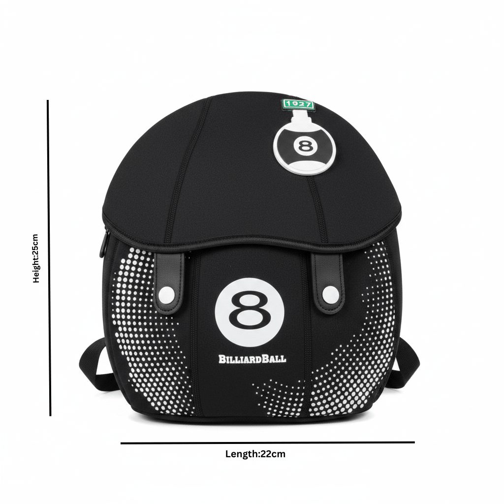 Chrisbella Black Soft Round School Bag 8-Ball Kids Backpack - 25×22cm - Al Kabayel Discount CentreChrisbella Black Soft Round School Bag 8-Ball Kids Backpack - 25×22cmSchool BagsCHRISBELLAAl Kabayel Discount Centre