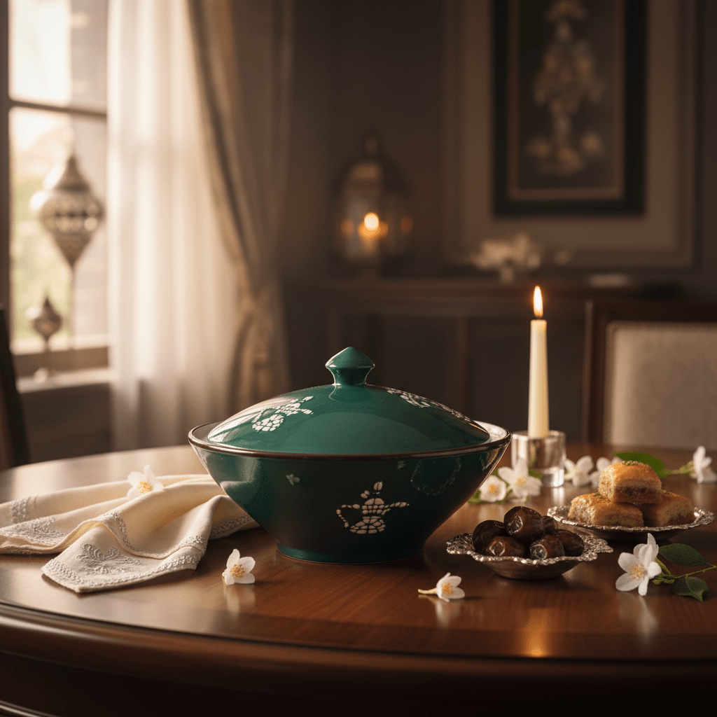 Christian Verucci 10 Inch Elegant Green Ceramic Halwa Dessert Bowl with Lid – Stylish Serving Dish for Traditional Halwa, Desserts and Sweets - Al Kabayel Discount CentreChristian Verucci 10 Inch Elegant Green Ceramic Halwa Dessert Bowl with Lid – Stylish Serving Dish for Traditional Halwa, Desserts and SweetsBowlsChristian VerucciAl Kabayel Discount Centre