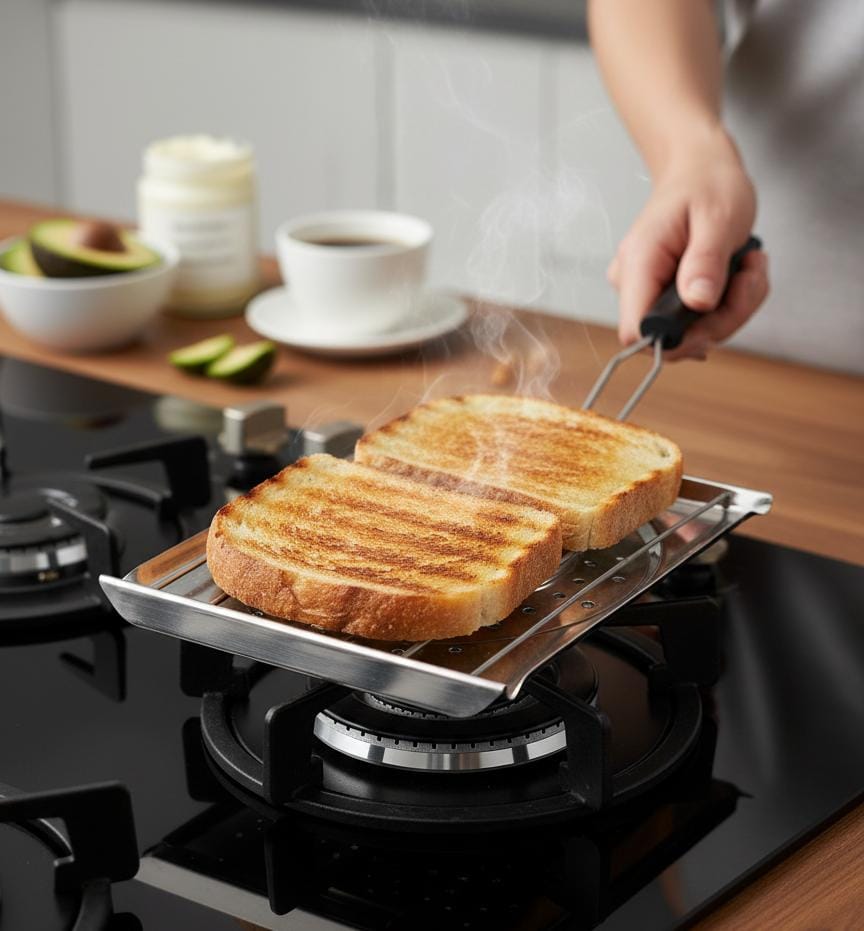 Classic Stainless Steel Toaster Grill 43.5 × 20 cm – Dual Handle SS & PP Plastic Sandwich Maker for Home Kitchen - Al Kabayel Discount CentreClassic Stainless Steel Toaster Grill 43.5 × 20 cm – Dual Handle SS & PP Plastic Sandwich Maker for Home KitchenCamping UtilitiesCLASSICAl Kabayel Discount Centre