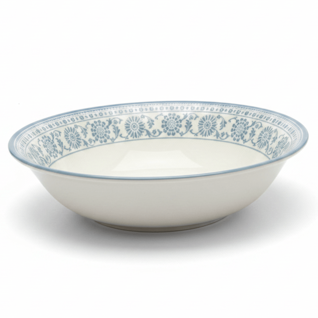 Claytan Off - White Round Ceramic Salad Bowl with Light Blue Floral Design - 9.2 Inch - Al Kabayel Discount CentreClaytan Off - White Round Ceramic Salad Bowl with Light Blue Floral Design - 9.2 InchBowlsCLAYTANAl Kabayel Discount Centre