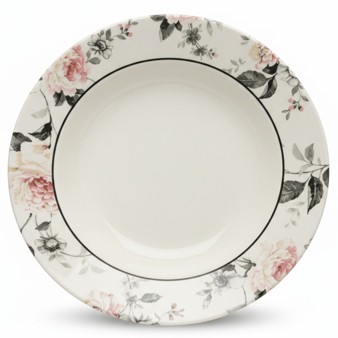 Claytan Off - White Round Ceramic Soup Plate with Floral Design - 9.2 Inch - Al Kabayel Discount CentreClaytan Off - White Round Ceramic Soup Plate with Floral Design - 9.2 InchPlatesCLAYTANAl Kabayel Discount Centre