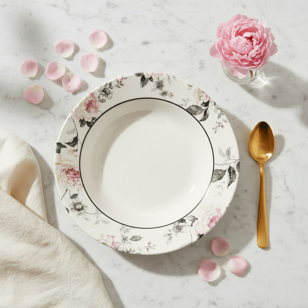 Claytan Off - White Round Ceramic Soup Plate with Floral Design - 9.2 Inch - Al Kabayel Discount CentreClaytan Off - White Round Ceramic Soup Plate with Floral Design - 9.2 InchPlatesCLAYTANAl Kabayel Discount Centre