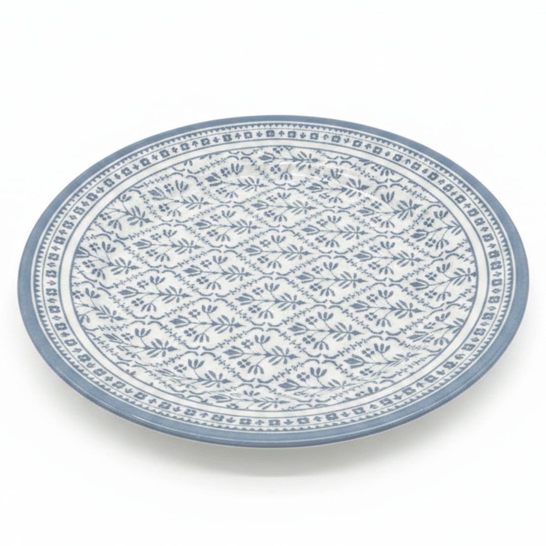 Claytan White Round Ceramic Salad Plate with Light Blue Floral Design - 8.2 Inch - Al Kabayel Discount CentreClaytan White Round Ceramic Salad Plate with Light Blue Floral Design - 8.2 InchPlatesCLAYTANAl Kabayel Discount Centre