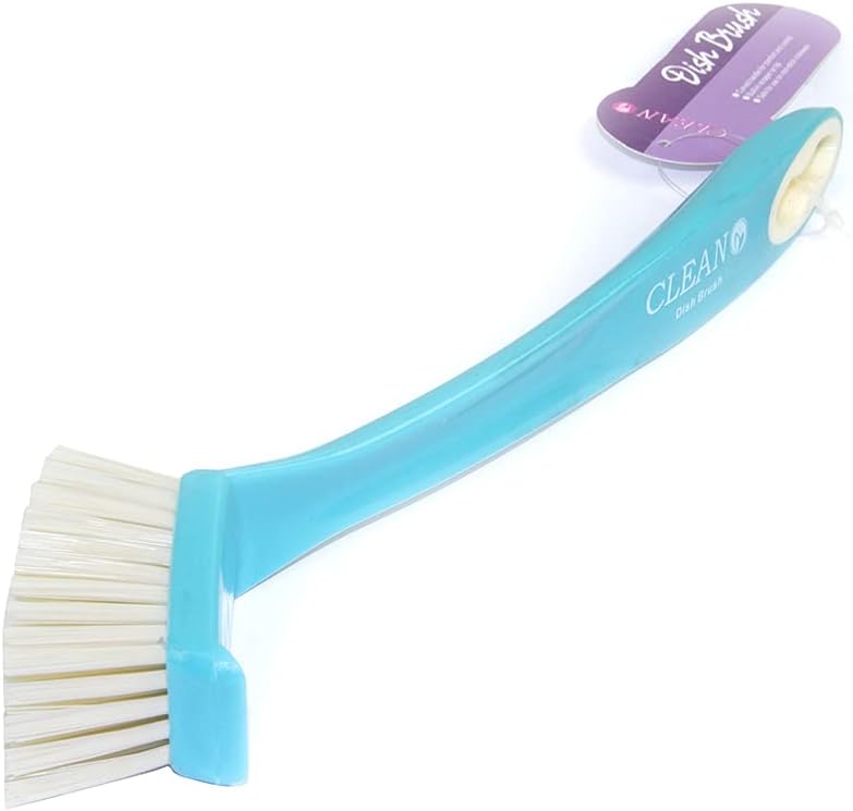 Clean Dish Brush With Square Bristles, Scrub Brush With Durable Bristles For Kitchen Sink Dishes, Pot Pan Size 25cm - Cyan&White - Al Kabayel Discount CentreClean Dish Brush With Square Bristles, Scrub Brush With Durable Bristles For Kitchen Sink Dishes, Pot Pan Size 25cm - Cyan&WhiteCleaning SuppliesCLEANAl Kabayel Discount Centre