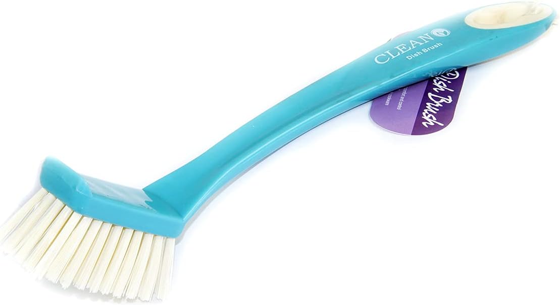 Clean Dish Brush With Square Bristles, Scrub Brush With Durable Bristles For Kitchen Sink Dishes, Pot Pan Size 25cm - Cyan&White - Al Kabayel Discount CentreClean Dish Brush With Square Bristles, Scrub Brush With Durable Bristles For Kitchen Sink Dishes, Pot Pan Size 25cm - Cyan&WhiteCleaning SuppliesCLEANAl Kabayel Discount Centre