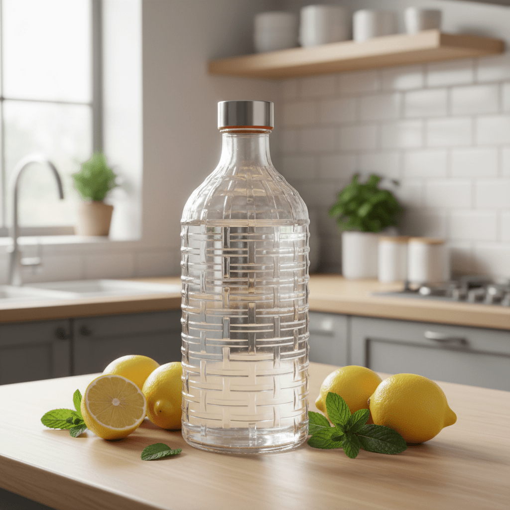 Clear Glass Bottle with Handle - 1 Litre - Al Kabayel Discount CentreClear Glass Bottle with Handle - 1 LitreWater BottlesAKDCAl Kabayel Discount Centre