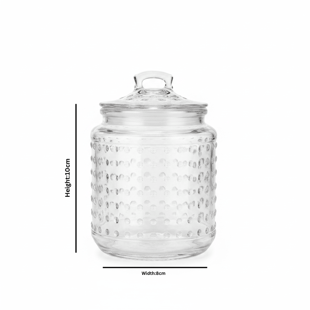 Clear Glass Jar with Lid - 10×8cm / 15×10cm / 20×10cm - Al Kabayel Discount CentreClear Glass Jar with Lid - 10×8cm / 15×10cm / 20×10cmJars & Food SaversAKDCAl Kabayel Discount Centre