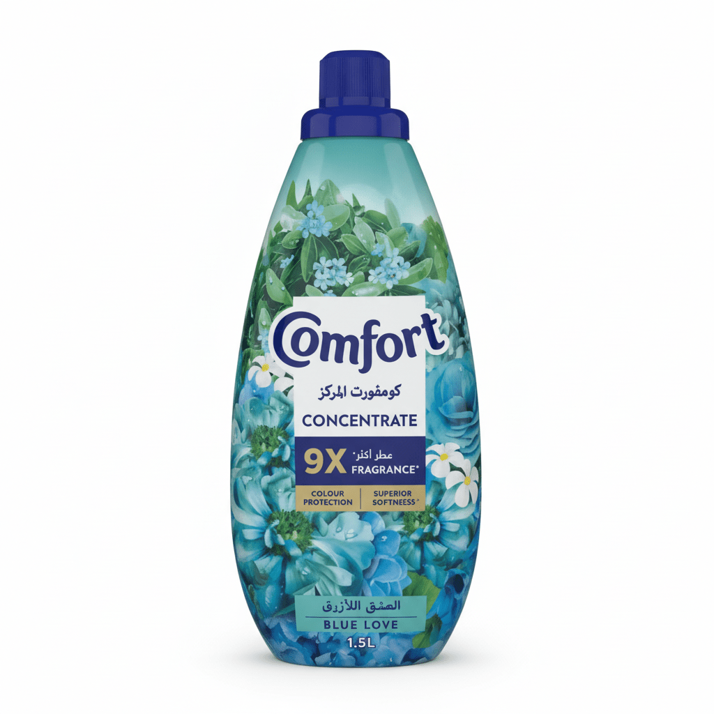 Comfort Concentrate Fabric Softener 1.5L, Blue Love, 9X Fragrance, Colour Protection and Superior Softness - Al Kabayel Discount CentreComfort Concentrate Fabric Softener 1.5L, Blue Love, 9X Fragrance, Colour Protection and Superior SoftnessLaundry CareCOMFORTAl Kabayel Discount Centre