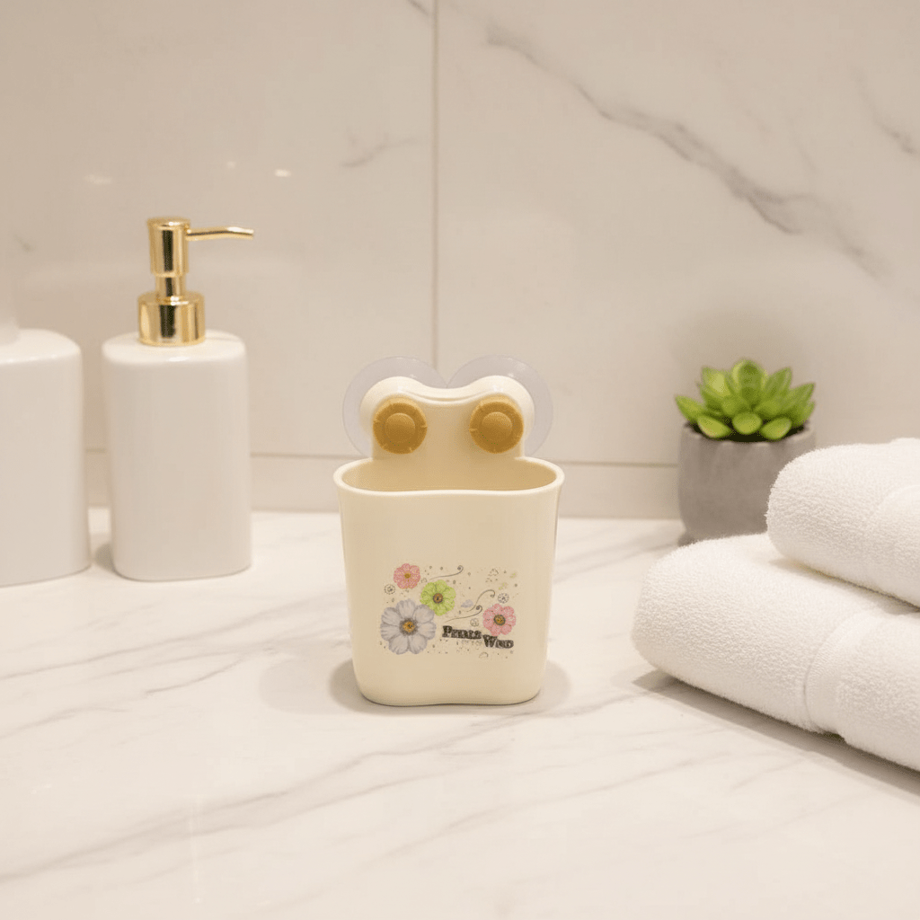 Compact Cream Plastic Toothbrush Holder for Bathroom Counter Organization – 10 × 10 cm - Al Kabayel Discount CentreCompact Cream Plastic Toothbrush Holder for Bathroom Counter Organization – 10 × 10 cmOrganizers & AccessoriesAKDCAl Kabayel Discount Centre