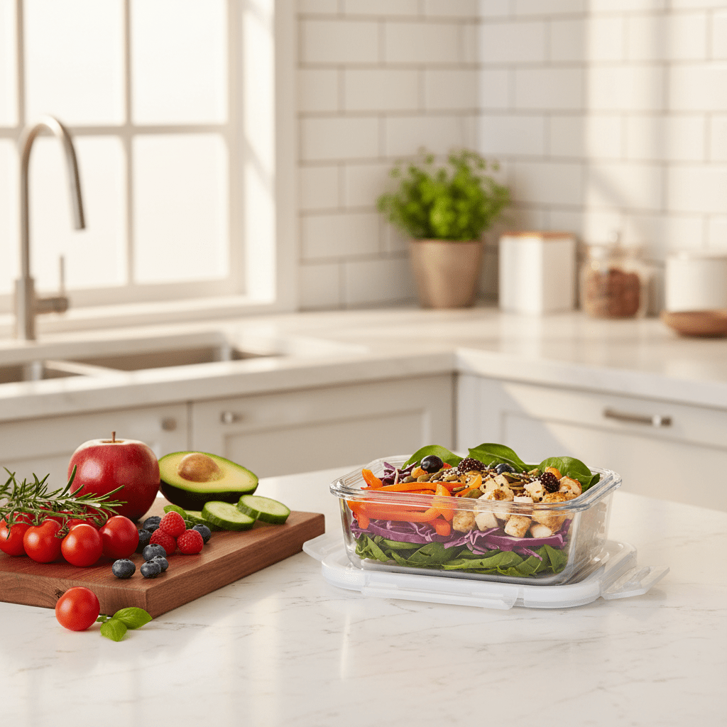 Compact Rectangular Glass Food Storage Container with Airtight Freshness - Seal Lid – Space Saving Design – 700 ml - Al Kabayel Discount CentreCompact Rectangular Glass Food Storage Container with Airtight Freshness - Seal Lid – Space Saving Design – 700 mlFood ContainersAKDCAl Kabayel Discount Centre