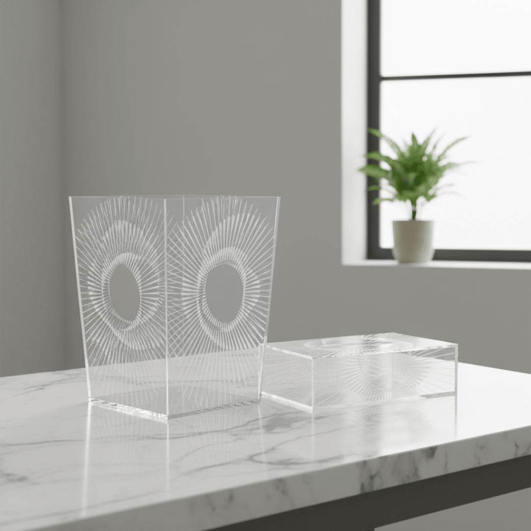 Contemporary Acrylic Dustbin with White Finish and Tissue Box Set – Minimalist and Elegant – 24.5 × 20 cm & 22 × 12 cm - Al Kabayel Discount CentreContemporary Acrylic Dustbin with White Finish and Tissue Box Set – Minimalist and Elegant – 24.5 × 20 cm & 22 × 12 cmOrganizers & AccessoriesAKDCAl Kabayel Discount Centre