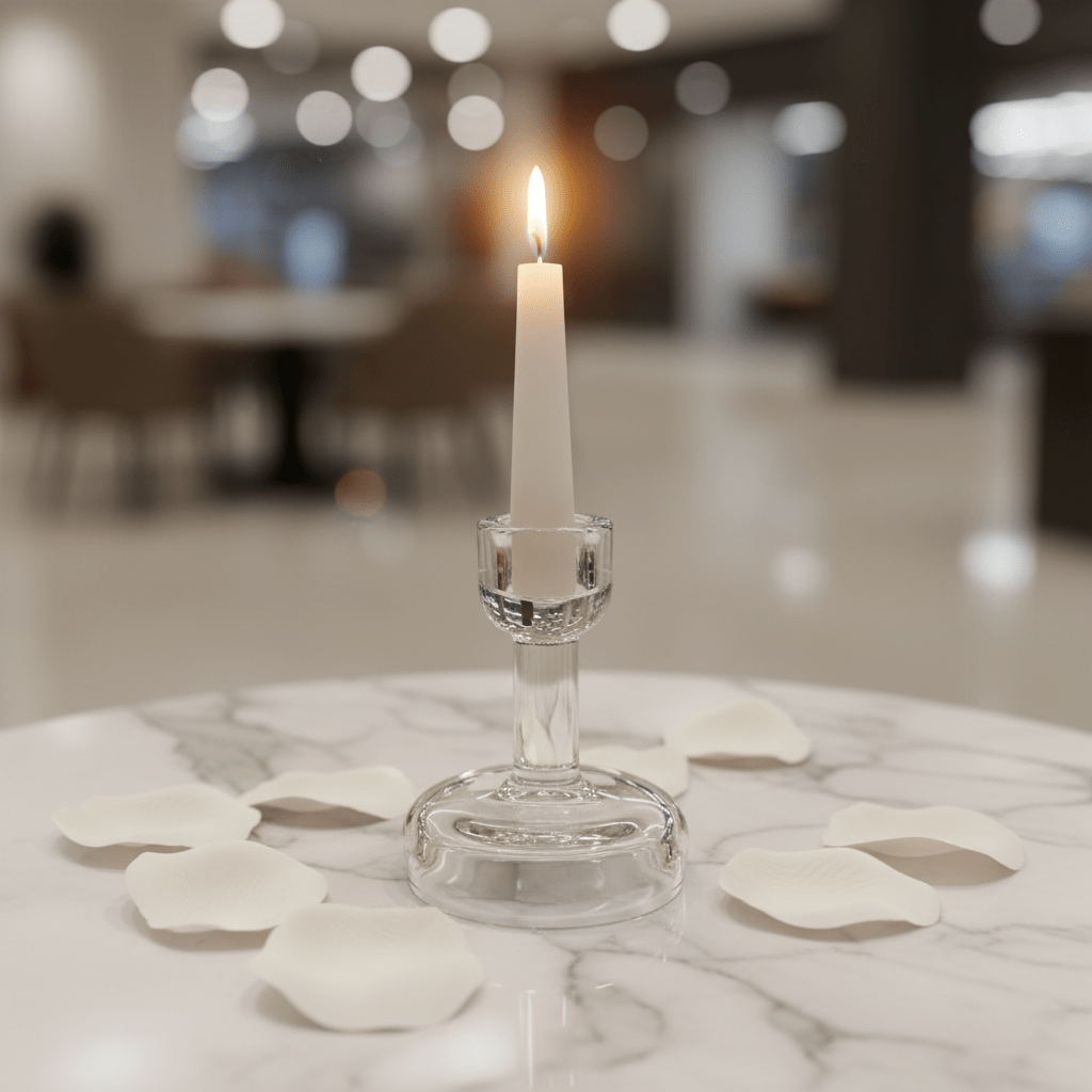 Contemporary Elegant Glass Footed Candle Holder for Sophisticated Home Decoration – 10cm - Al Kabayel Discount CentreContemporary Elegant Glass Footed Candle Holder for Sophisticated Home Decoration – 10cmHome Décor AccentsAKDCAl Kabayel Discount Centre