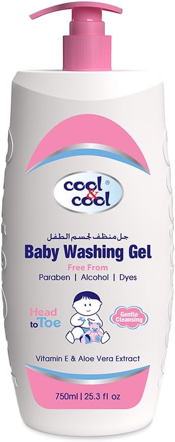 Cool & Cool Baby Washing Gel 750ml – Head to Toe Gentle Cleansing | Paraben - Free, Alcohol - Free, Dye - Free | Vitamin E & Aloe Vera - Al Kabayel Discount CentreCool & Cool Baby Washing Gel 750ml – Head to Toe Gentle Cleansing | Paraben - Free, Alcohol - Free, Dye - Free | Vitamin E & Aloe VeraBaby ProductsCOOL & COOLAl Kabayel Discount Centre