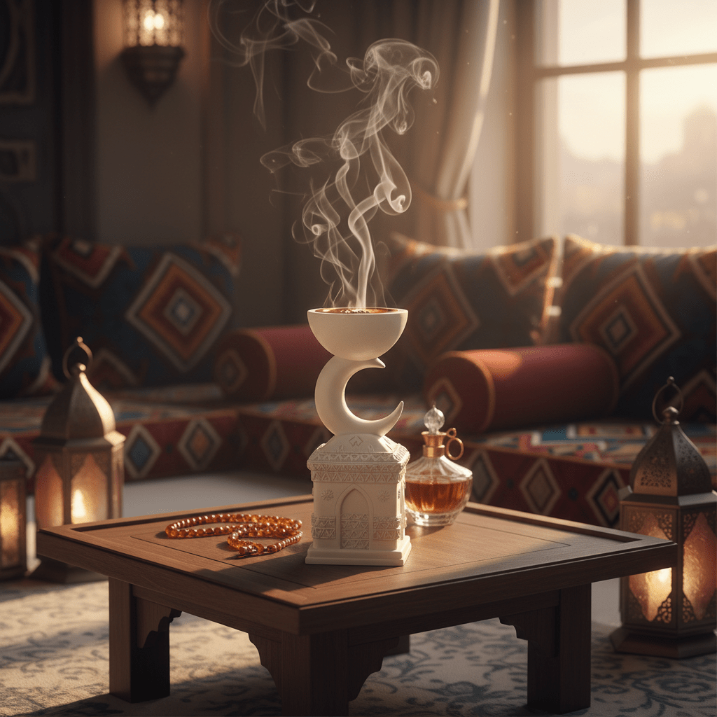 Cream Chalk Arabic Incense Burner — Crescent Moon & Mosque Design | 22cm - Al Kabayel Discount CentreCream Chalk Arabic Incense Burner — Crescent Moon & Mosque Design | 22cmIncense BurnerAKDCAl Kabayel Discount Centre