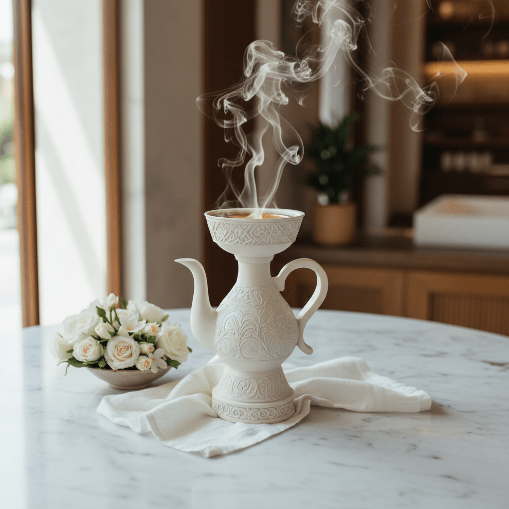 Cream Chalk Arabic Incense Burner | Ornate Floral Engraving | 18cm - Al Kabayel Discount CentreCream Chalk Arabic Incense Burner | Ornate Floral Engraving | 18cmIncense BurnerAKDCAl Kabayel Discount Centre