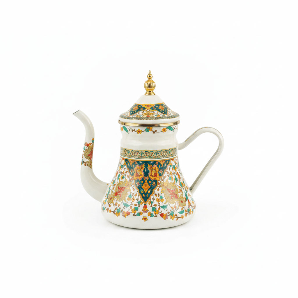 Cream Enamel Kettle with Ornate Floral Design – 1.2 Ltr - Al Kabayel Discount CentreCream Enamel Kettle with Ornate Floral Design – 1.2 LtrTea/Coffee PotsAKDCAl Kabayel Discount Centre