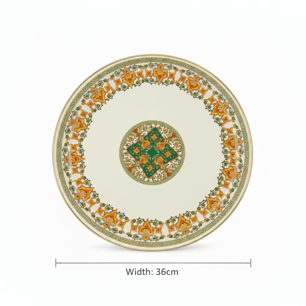 Cream Enamel Round Serving Tray with Floral Design – 36cm - Al Kabayel Discount CentreCream Enamel Round Serving Tray with Floral Design – 36cmServing TraysAKDCAl Kabayel Discount Centre