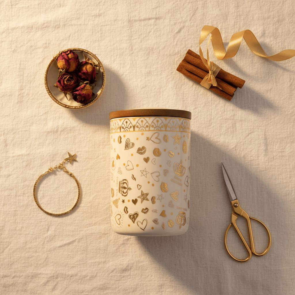 Cream & Gold Ceramic Canister with Lid | 15×10cm - Al Kabayel Discount CentreCream & Gold Ceramic Canister with Lid | 15×10cmJars & Food SaversAKDCAl Kabayel Discount Centre