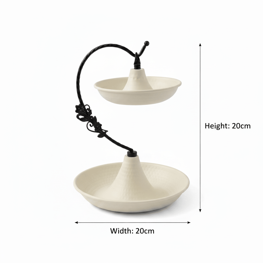 Cream Round 2-Tier Metal Serving Tray - 20 × 20 × 15 cm - Al Kabayel Discount CentreCream Round 2-Tier Metal Serving Tray - 20 × 20 × 15 cmServing TraysAKDCAl Kabayel Discount Centre