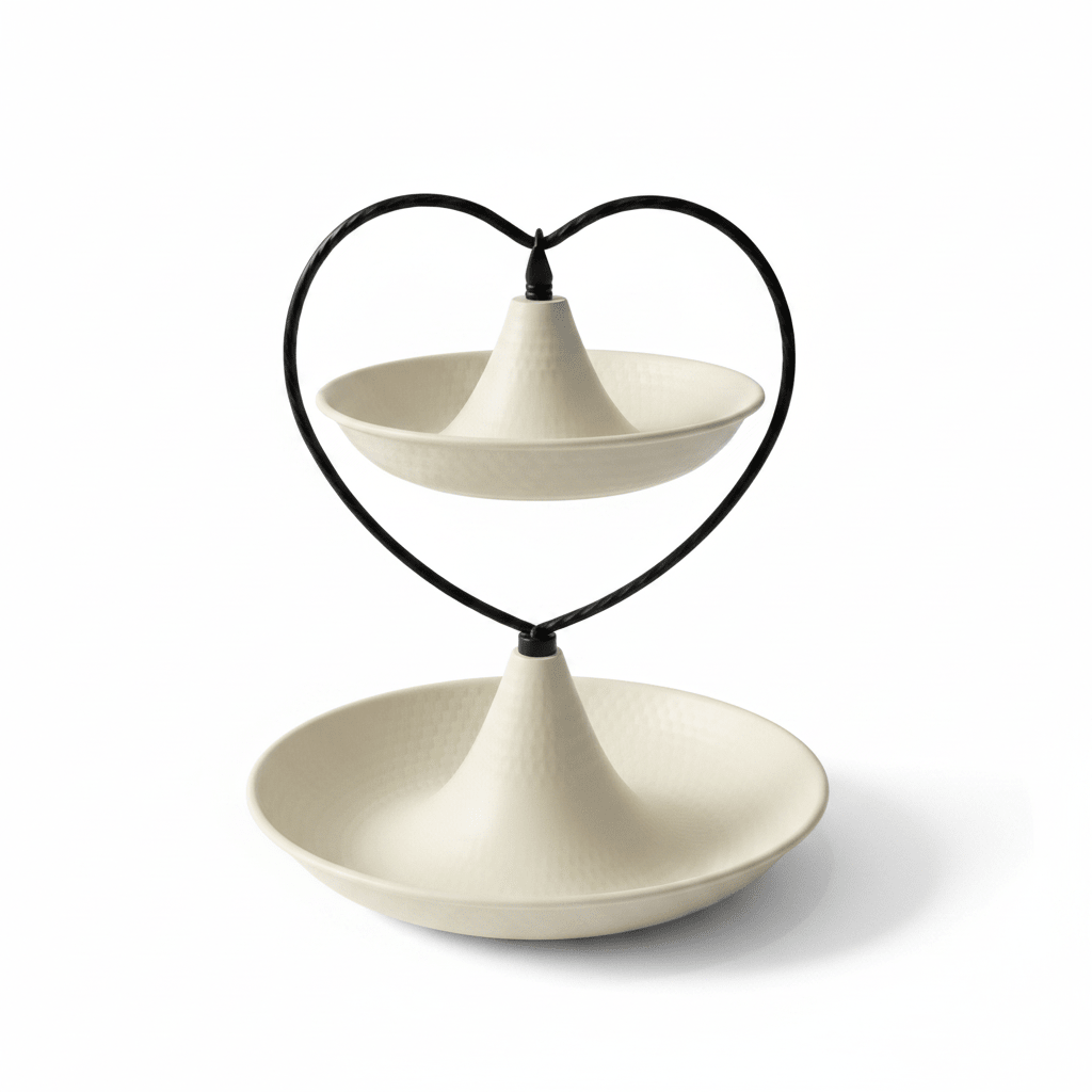 Cream Round 2-Tier Metal Serving Tray - 25 × 20 cm - Al Kabayel Discount CentreCream Round 2-Tier Metal Serving Tray - 25 × 20 cmServing TraysAKDCAl Kabayel Discount Centre