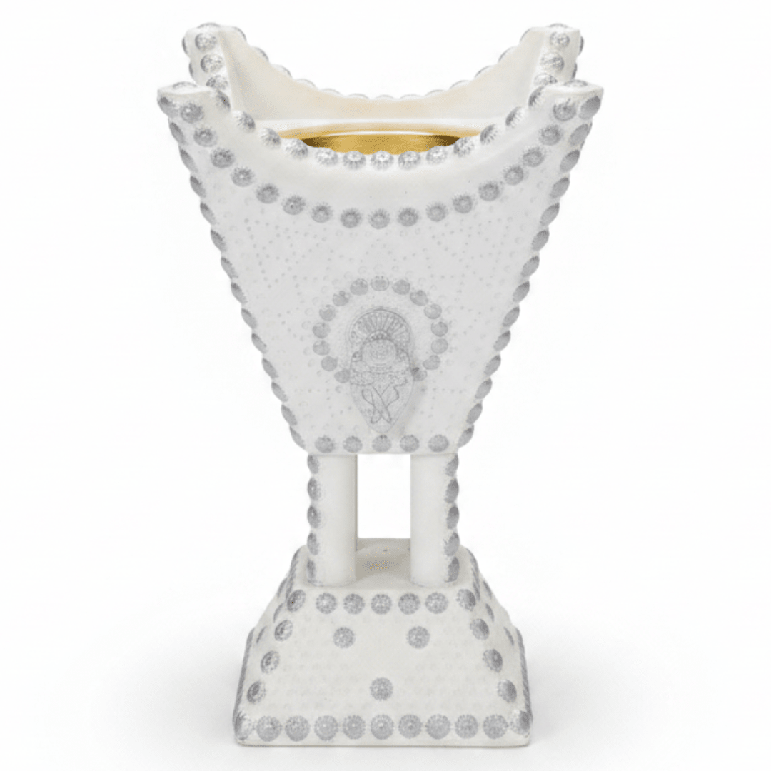 Cream & Silver Chalk Incense Burner | Arabic Majlis Bakhoor Holder | 13×8cm - Al Kabayel Discount CentreCream & Silver Chalk Incense Burner | Arabic Majlis Bakhoor Holder | 13×8cmIncense burnerAKDCAl Kabayel Discount Centre
