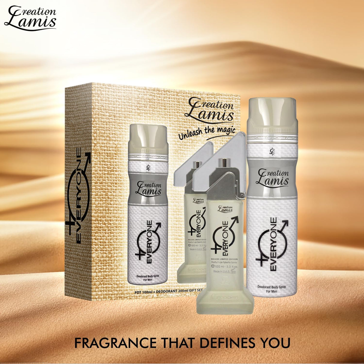 Creation Lamis Deluxe Everyone Perfume Gift Set for Unisex (Perfume de Toilette Body Spray Long Lasting Perfume Unisex Gift Set Of (100ML+200ML) - Al Kabayel Discount CentreCreation Lamis Deluxe Everyone Perfume Gift Set for Unisex (Perfume de Toilette Body Spray Long Lasting Perfume Unisex Gift Set Of (100ML+200ML)PerfumesCREATION LAMISAl Kabayel Discount Centre
