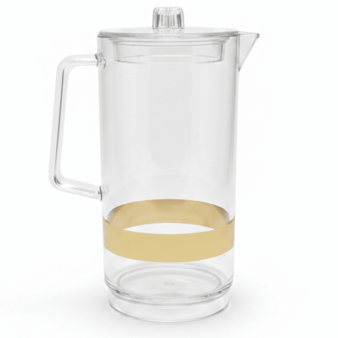 Crystal Clear Acrylic Jug with Gold Band — 1.5 Litre - Al Kabayel Discount CentreCrystal Clear Acrylic Jug with Gold Band — 1.5 LitreJugsAKDCAl Kabayel Discount Centre